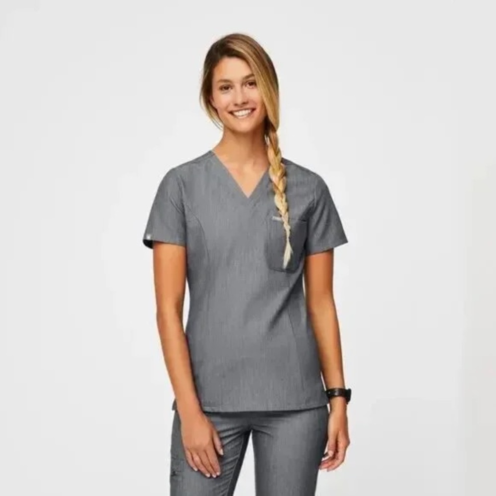 Figs Catarina scrub top  Charcoal PO 1805